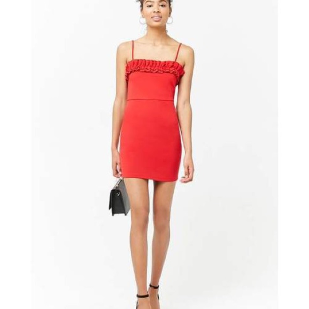 Red Ruffle Dress - Picture 4 of 7